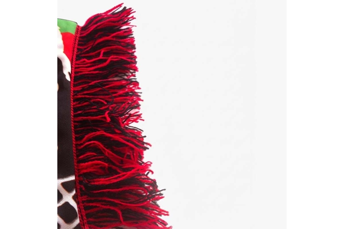 fleco para bufanda personalizada rojo-negro