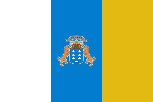 Bandera de Canarias con escudo de alta calidad para exterior 123