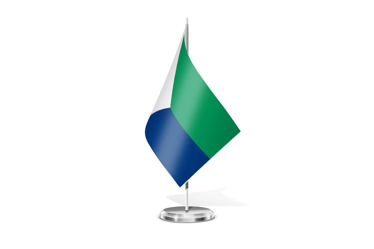 Bandera de mesa de El Hierro sin escudo