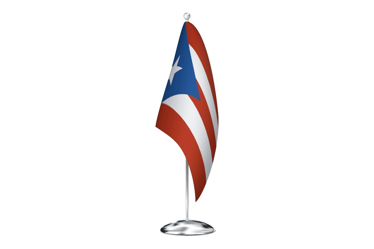 Bandera de despacho de Puerto Rico con escudo de alta calidad