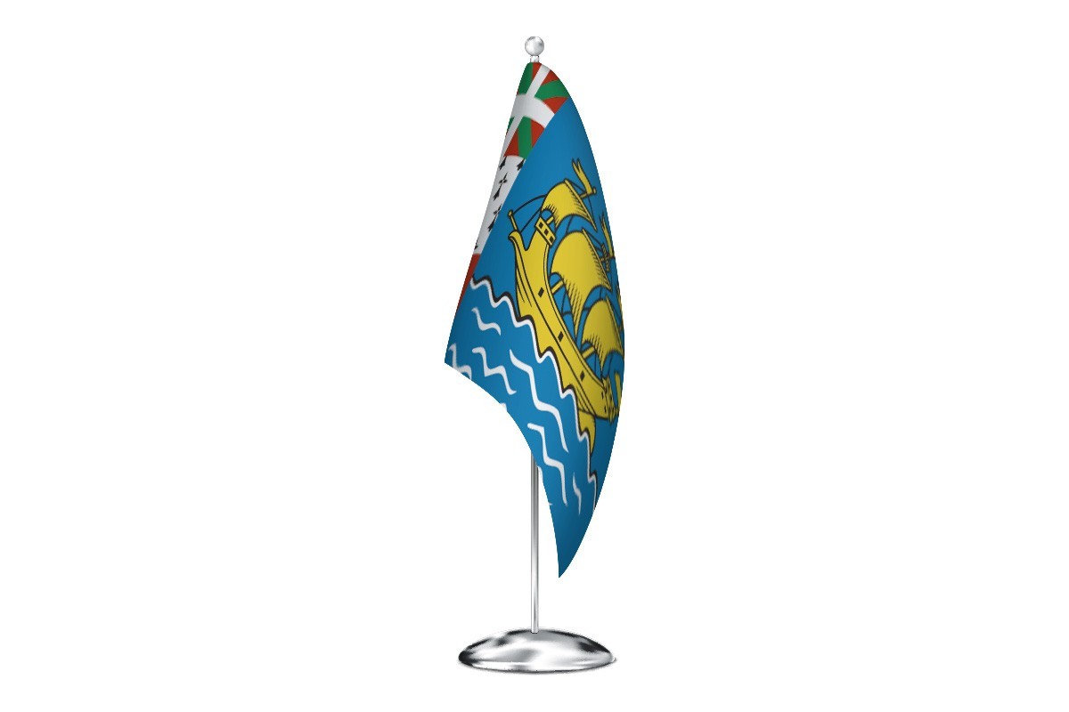 Bandera de despacho de San Pedro y Miquelon de alta calidad