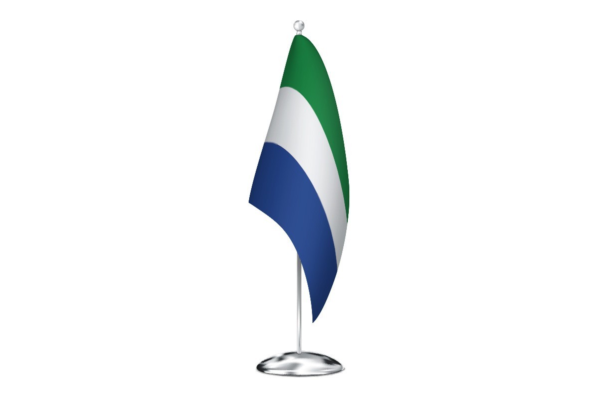 Bandera de despacho de Sierra Leóna sin escudo de alta calidad
