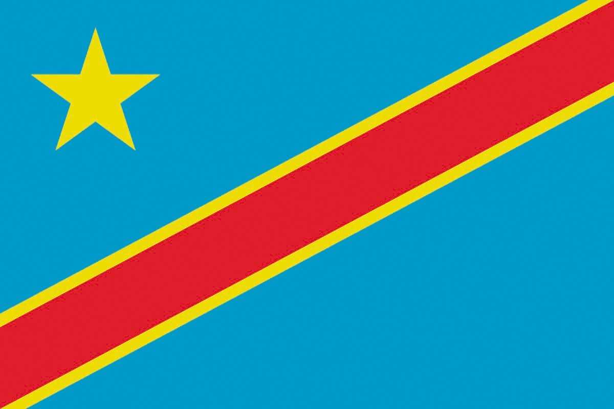 Bandera de Republica Democratica del Congo con escudo de alta calidad para exterior Bandera de Republica Democratica del Congo con escudo de alta calidad para exterior
