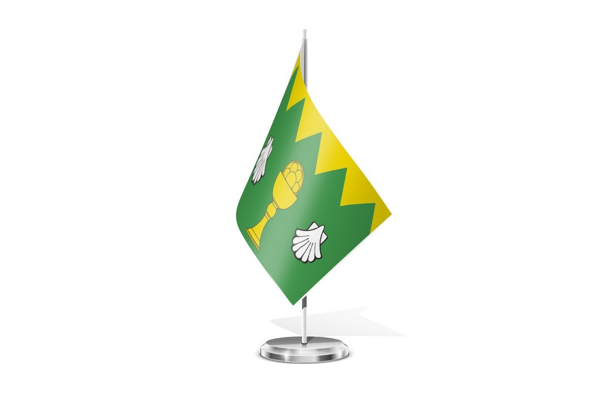 Bandera de mesa de Pedrafita do Cebreiro
