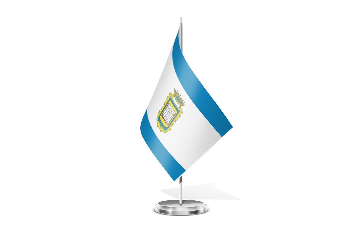 Bandera de mesa de Sevilla la Nueva