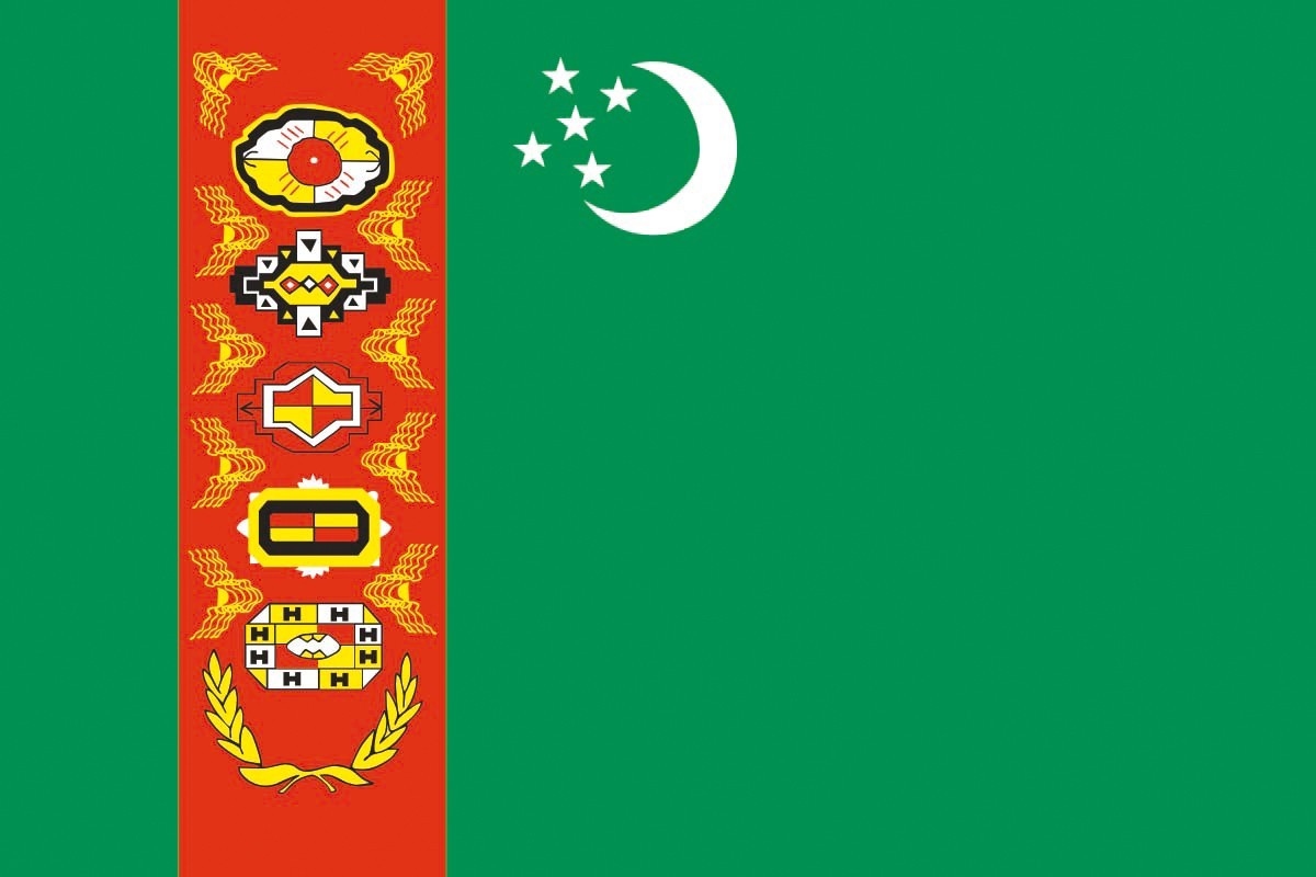 Bandera de Turkmenistan de alta calidad para exterior Bandera de Turkmenistan de alta calidad para exterior