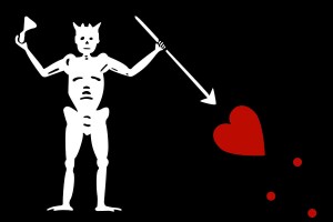 Bandera pirata Edward Teach Barbanegra 123