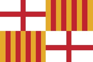 Bandera de mesa de Barcelona Bandera de mesa de Barcelona