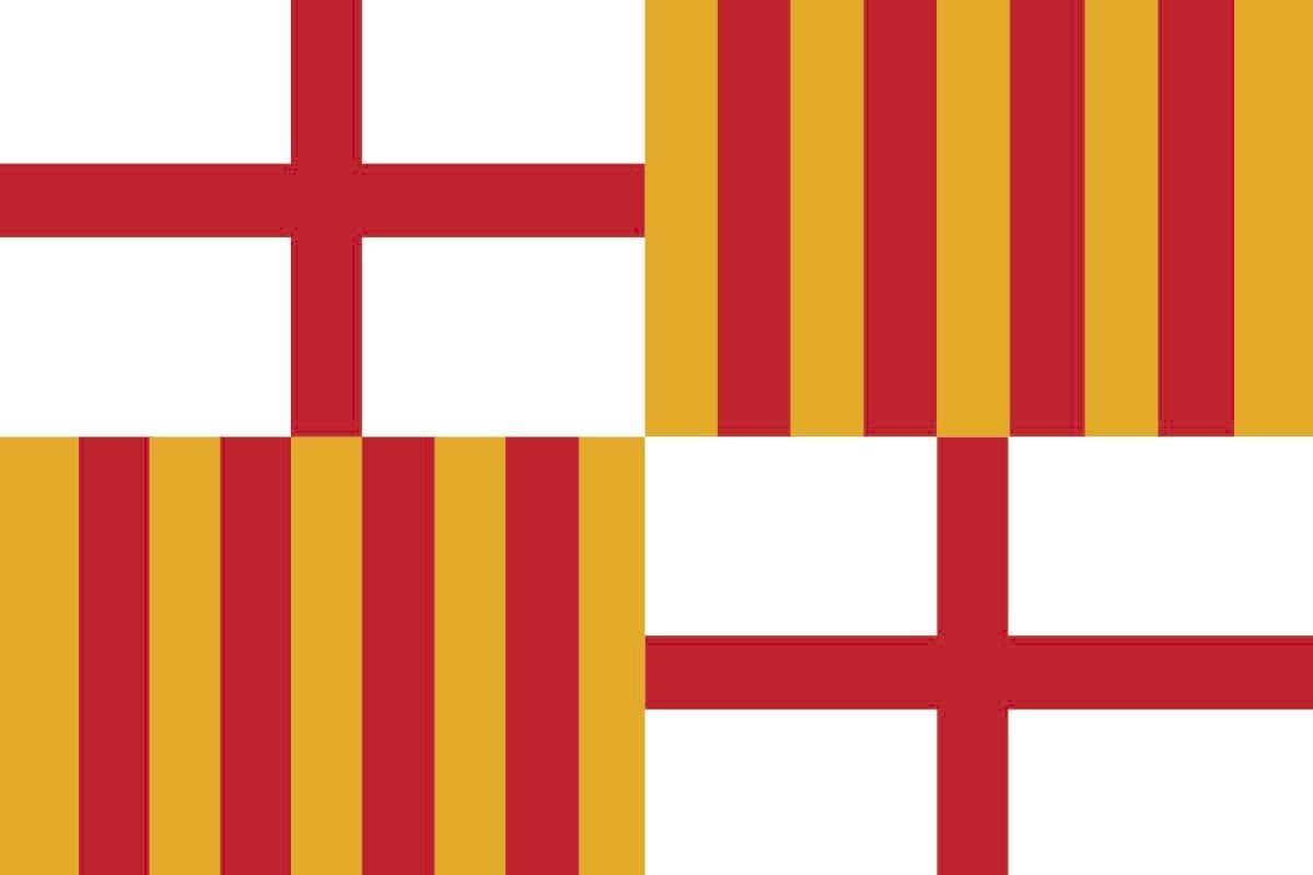 Bandera de mesa de Barcelona Bandera de mesa de Barcelona