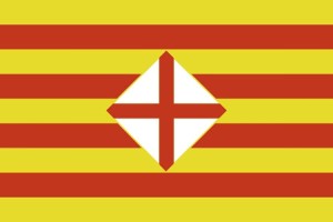 Bandera de mesa de Barcelona provincia