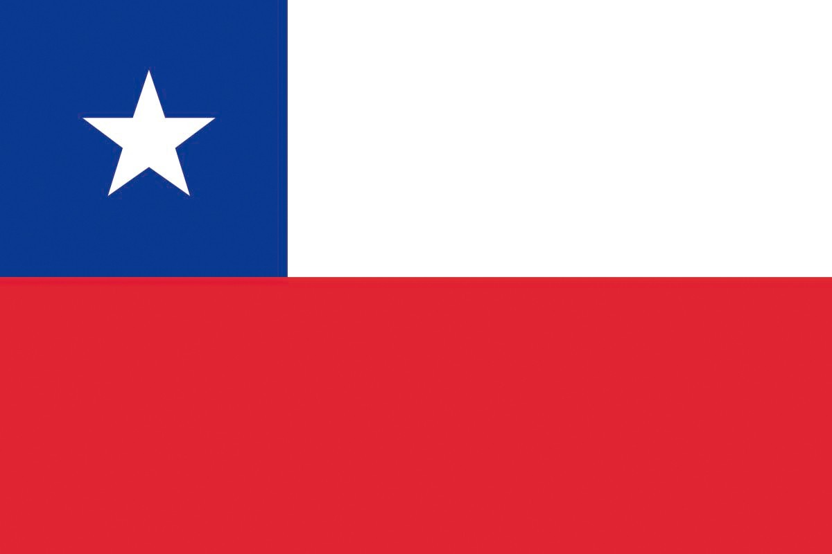 Bandera de mesa de Chile con escudo