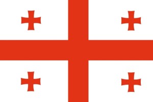 Bandera de mesa de Georgia con escudo