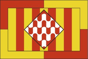Bandera de mesa de Girona provincia