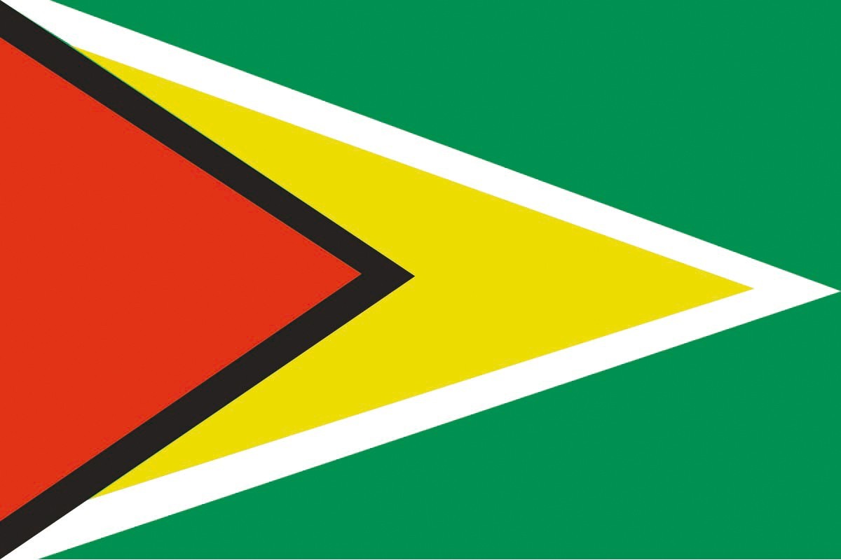 Bandera de mesa de Guayana con escudo