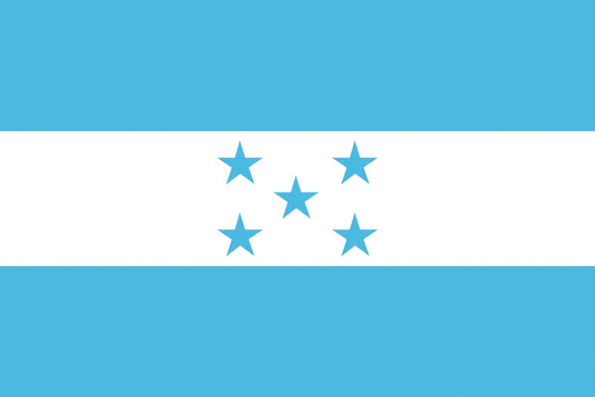 Bandera de mesa de Honduras con escudo