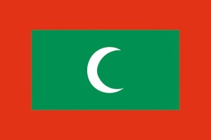 Bandera de mesa de Islas Maldivas