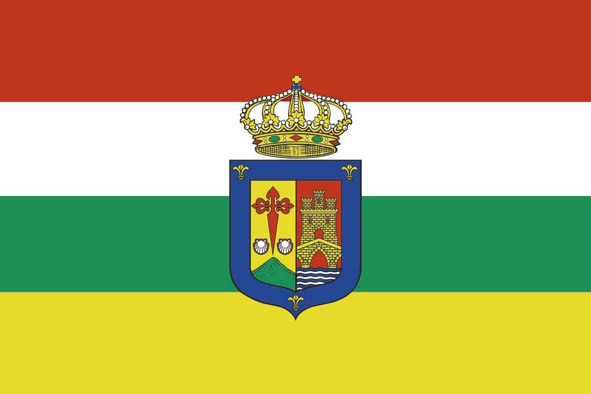 Bandera de mesa de La Rioja con escudo