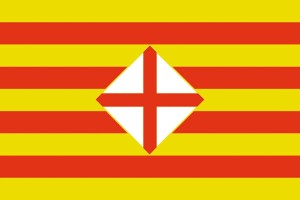 Bandera de Barcelona provincia de alta calidad para exterior 123
