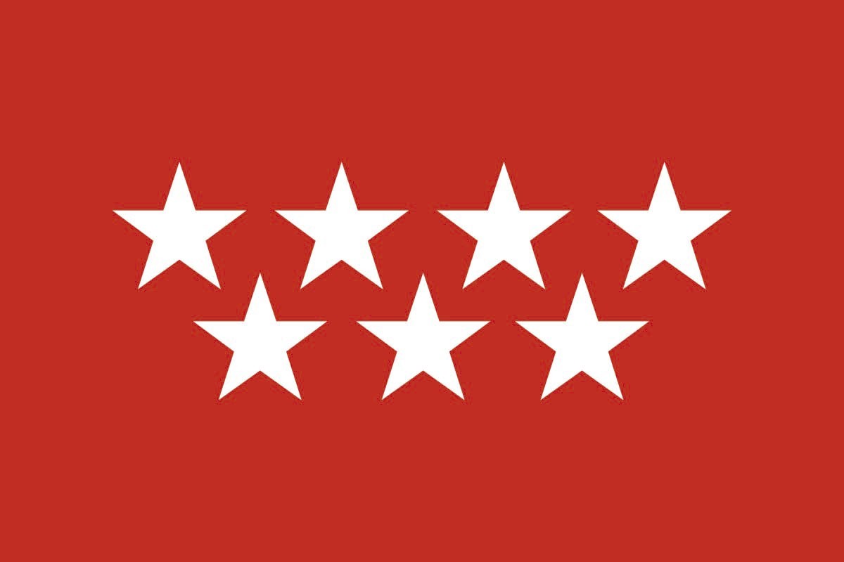 Bandera de mesa de Madrid sin escudo