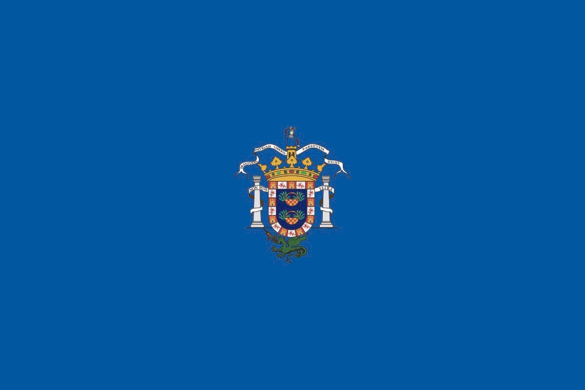 Bandera de mesa de Melilla con escudo