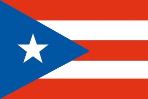 Bandera de mesa de Puerto Rico con escudo Bandera de mesa de Puerto Rico con escudo