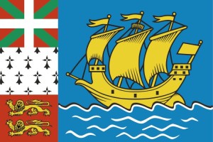 Bandera de mesa de San Pedro y Miquelon