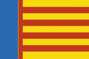 Bandera de mesa de Valencia sin escudo