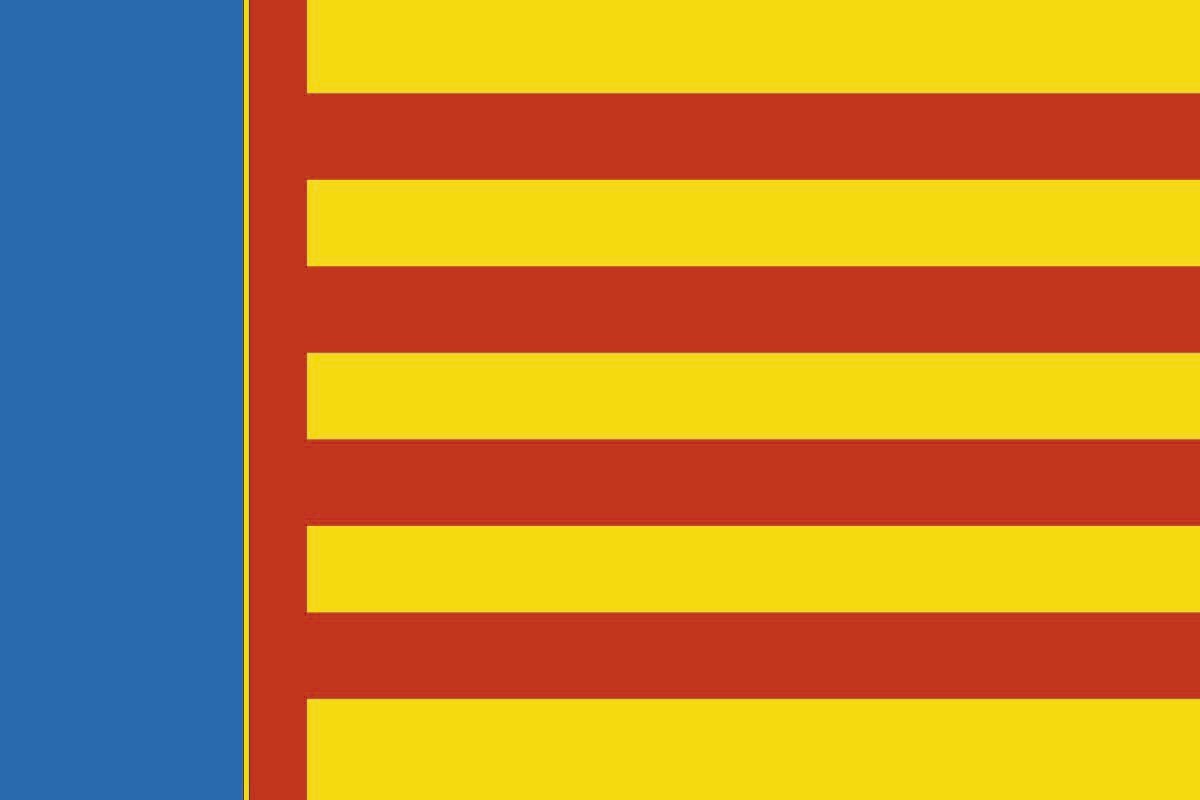 Bandera de mesa de Valencia sin escudo