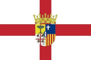 Bandera de mesa de Zaragoza provincia