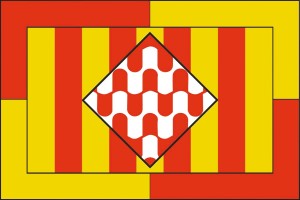 Bandera de Girona provincia de alta calidad para exterior 123