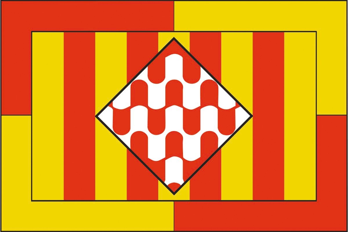 Bandera de Girona provincia de alta calidad para exterior Bandera de Girona provincia de alta calidad para exterior