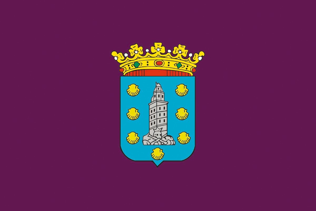 Bandera de La Coruña diputación de alta calidad para exterior Bandera de La Coruña diputación de alta calidad para exterior