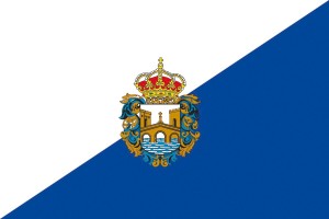 Bandera de Pontevedra provincia de alta calidad para exterior 123