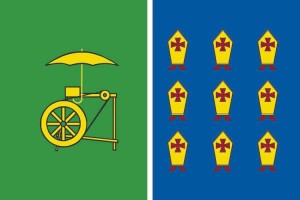 Bandera de mesa de Nogueira de Ramuín Bandera de mesa de Nogueira de Ramuín