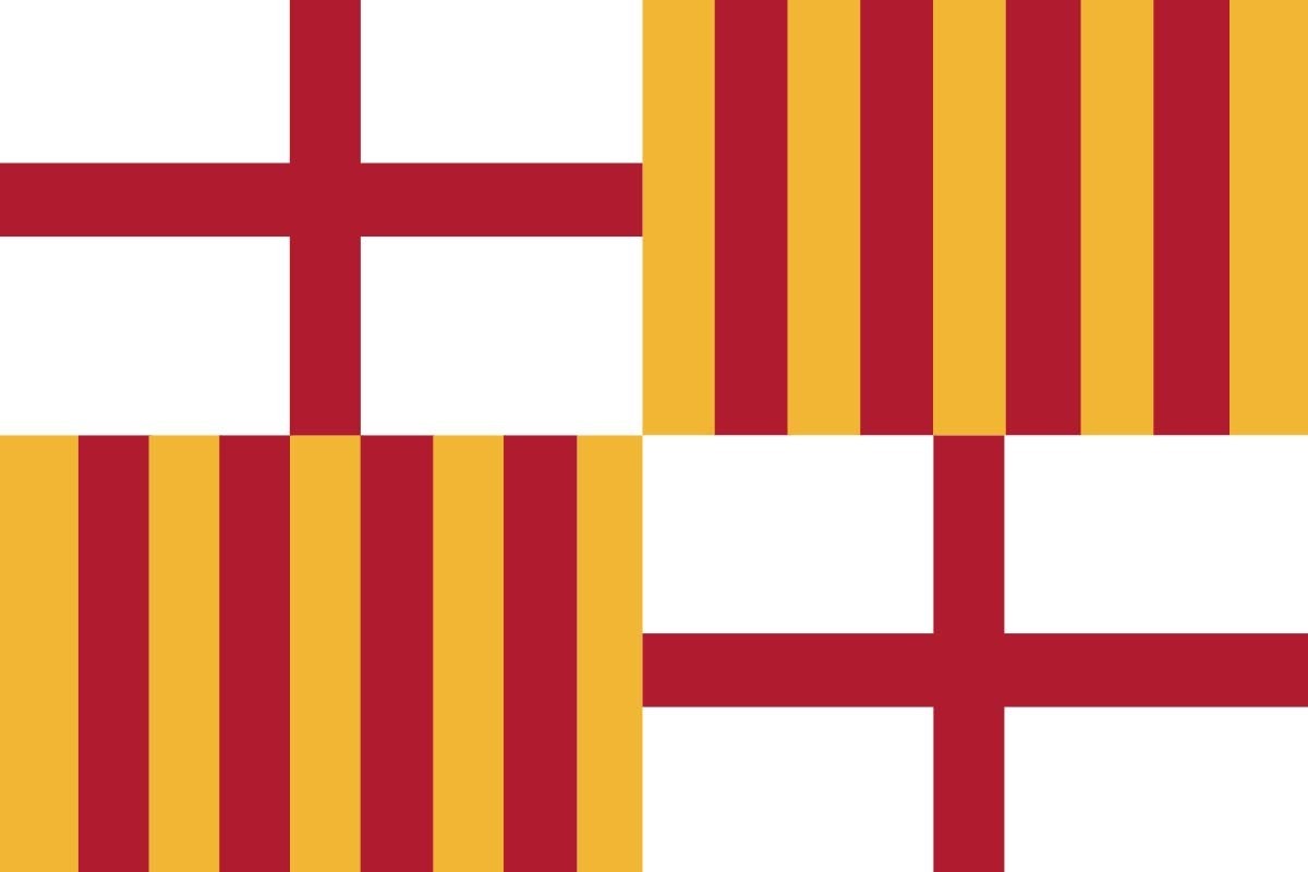 Bandera de mesa de Barcelona