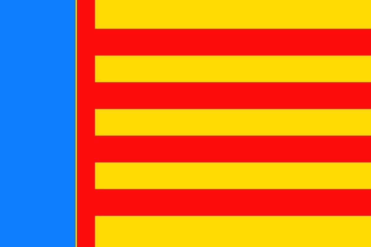 Bandera de Valencia sin escudo de alta calidad para exterior Bandera de Valencia sin escudo de alta calidad para exterior