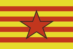 Bandera Aragón independentista con estrella roja 123