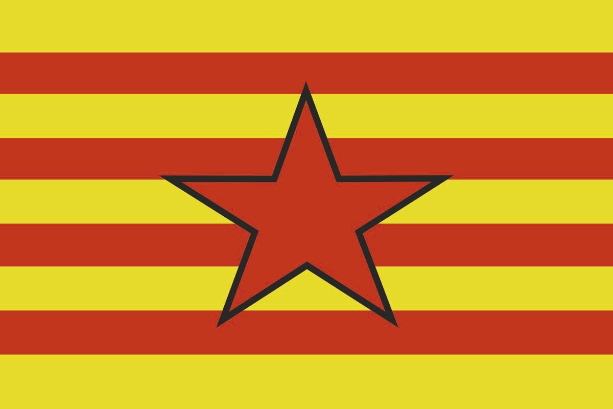 Bandera Aragón independentista con estrella roja Bandera Aragón independentista con estrella roja