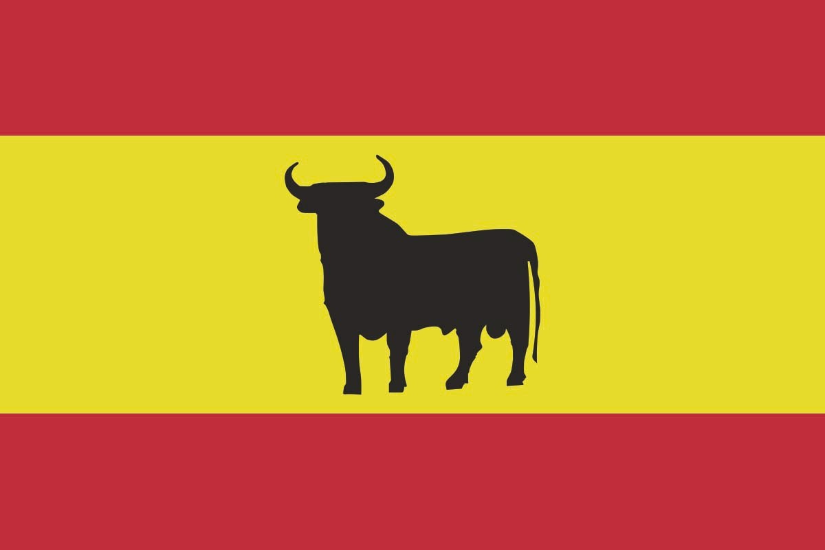 Bandera España con el toro Bandera España con el toro