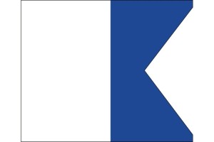 Bandera maritima alfabetica A-ALFA de alta calidad 123