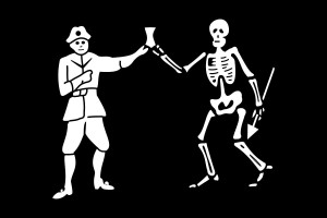 Bandera pirata Bartholomew Roberts 123