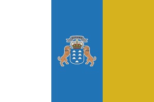 Bandera de Canarias con escudo de alta calidad para exterior 123