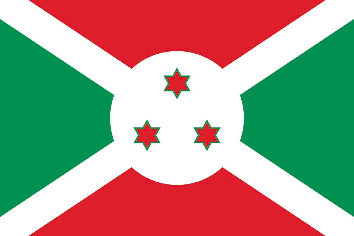 Bandera de despacho de Burundi con escudo de alta calidad Bandera de despacho de Burundi con escudo de alta calidad