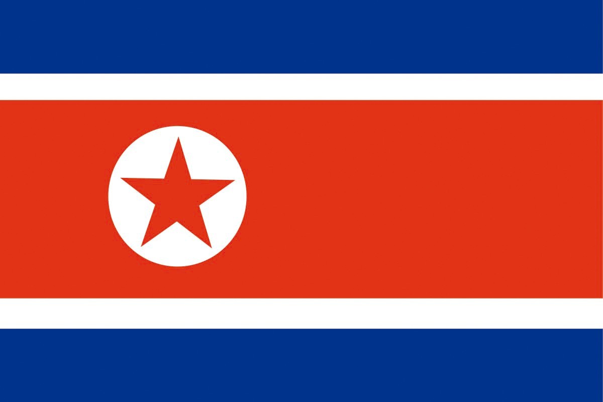 Bandera de despacho de Corea del Norte con escudo de alta calidad