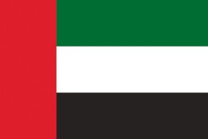 Bandera de despacho de Emiratos Arabes Unidos con escudo de alta calidad Bandera de despacho de Emiratos Arabes Unidos con escudo de alta calidad