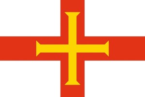 Bandera de despacho de Guernsey con escudo de alta calidad