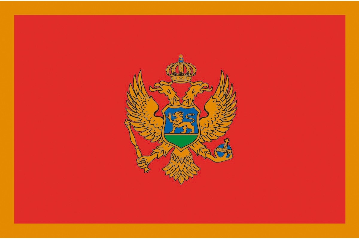 Bandera de despacho de Montenegro alta calidad