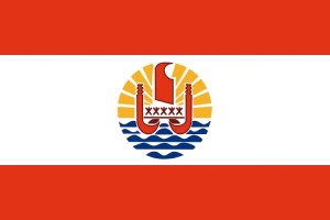 Bandera de despacho de Polinesia Francesa con escudo de alta calidad