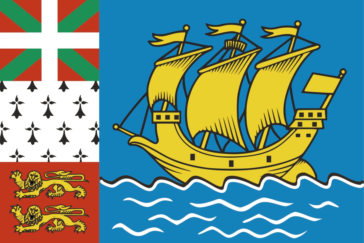 Bandera de despacho de San Pedro y Miquelon de alta calidad