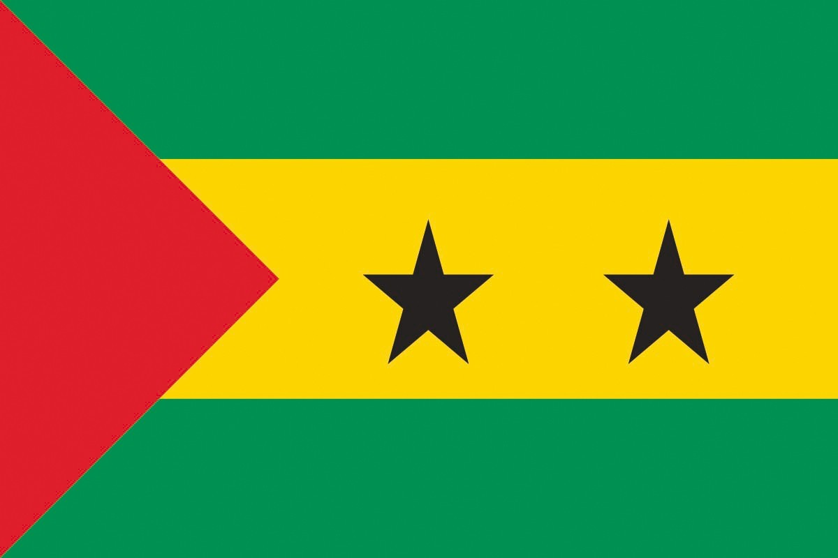 Bandera de despacho de Santo Tome y Principe de alta calidad